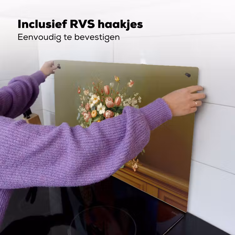 Vaas - Pastel - Kleuren - Bloemen Inductie beschemer met haakjes klein -ky-ophangen-nl