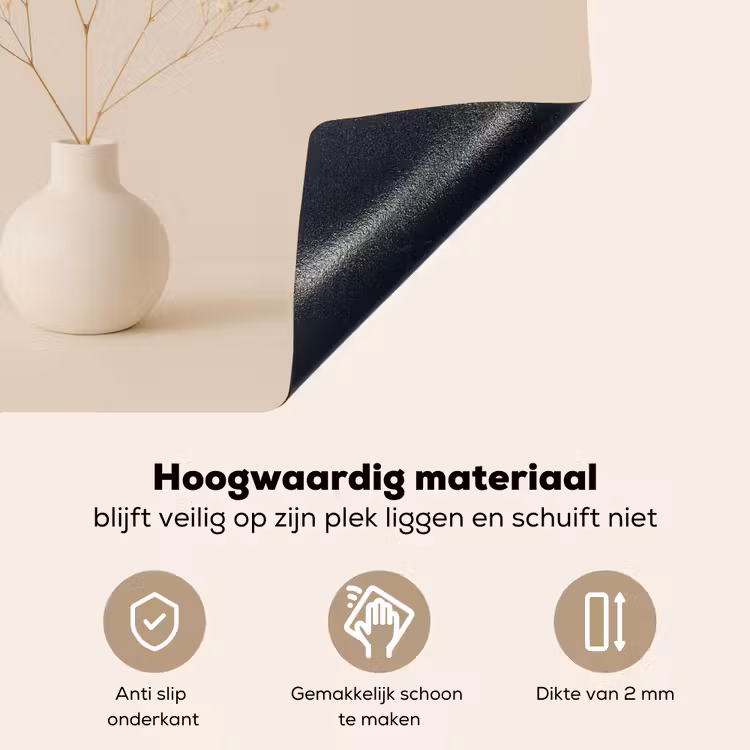 Vaas - Takken - Bloemetjes - Wit Inductie beschemer met haakjes middel -ky-onderkant-nl