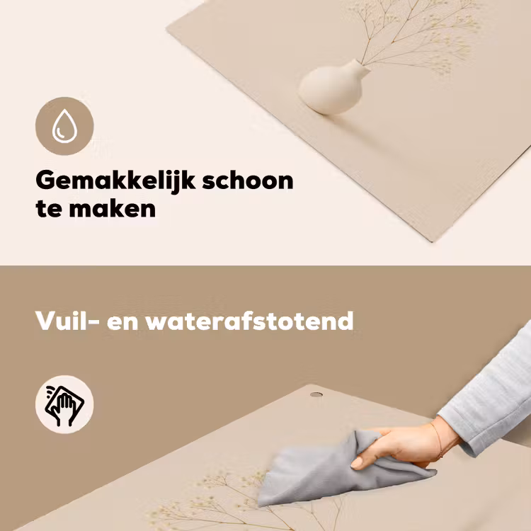 Vaas - Takken - Bloemetjes - Wit Inductie beschemer met haakjes middel -ky-schoon-nl