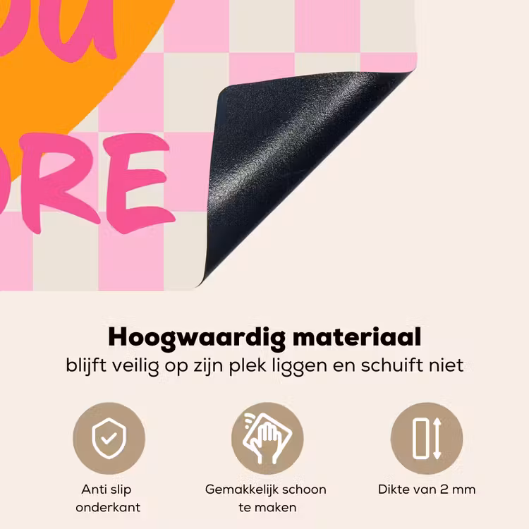 Valentijn - Love - Roze - Oranje Inductie beschemer met haakjes klein -ky-onderkant-nl