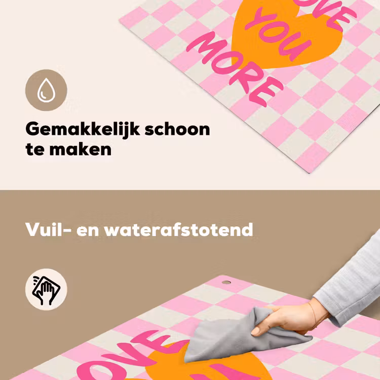 Valentijn - Love - Roze - Oranje Inductie beschemer met haakjes klein -ky-schoon-nl