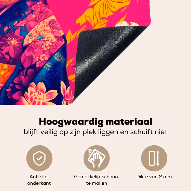 Varken - Bloemkroon - Kimono - Abstract Inductie beschemer met haakjes klein -ky-onderkant-nl