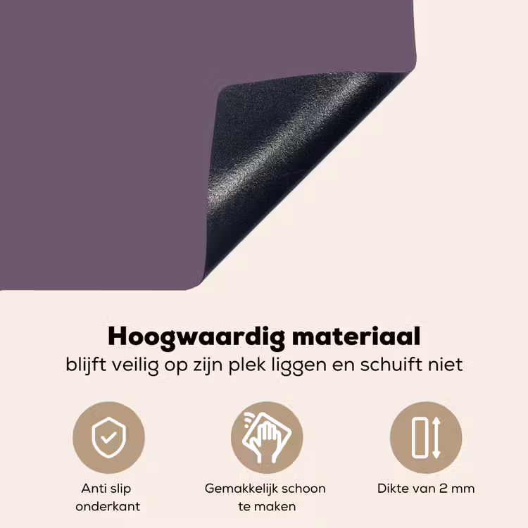 Velvet - Aubergine - Paars Inductie beschemer met haakjes klein 777 -ky-onderkant-nl