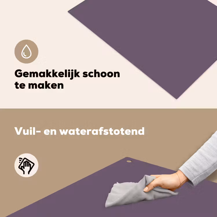 Velvet - Aubergine - Paars Inductie beschemer met haakjes klein 777 -ky-schoon-nl