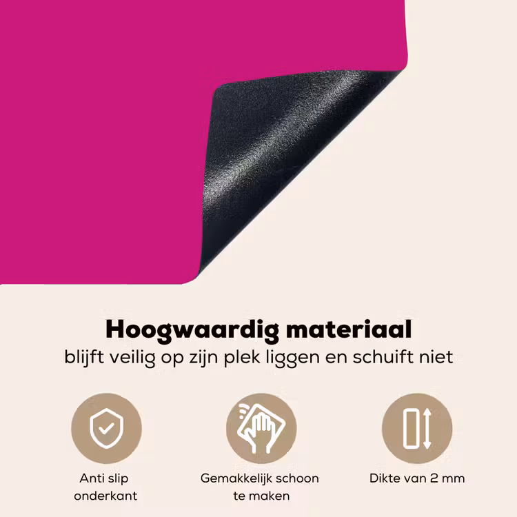 Velvet - Magenta - Roze Inductie beschemer met haakjes klein 777 -ky-onderkant-nl