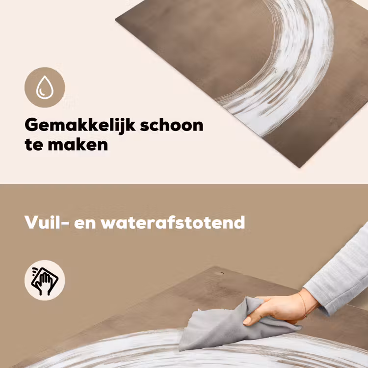 Verf - Bruin - Japandi Inductie beschemer met haakjes klein -ky-schoon-nl