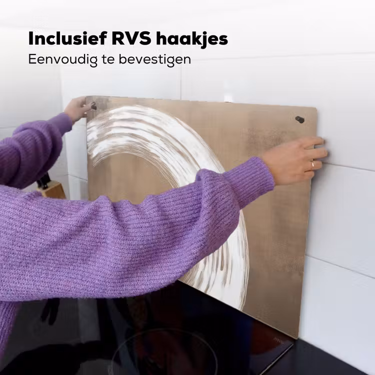 Verf - Bruin - Japandi Inductie beschemer met haakjes klein -ky-ophangen-nl