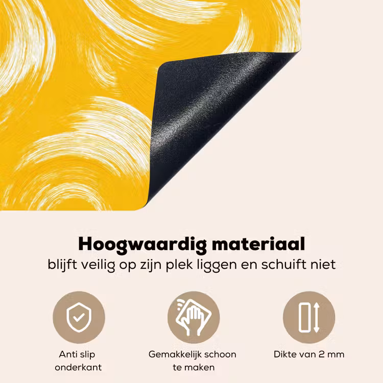 Verfstreken - Abstract - Dynamisch - Geel Inductie beschemer met haakjes klein 777 -ky-onderkant-nl