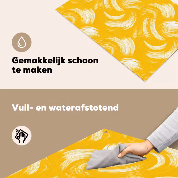 Verfstreken - Abstract - Dynamisch - Geel Inductie beschemer met haakjes klein 777 -ky-schoon-nl