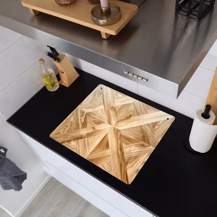 Verschillende Houtnerven in Visgraatpatroon Inductie beschemer met haakjes middel -sfeer1