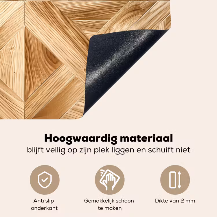 Verschillende Houtnerven in Visgraatpatroon Inductie beschemer met haakjes middel -ky-onderkant-nl