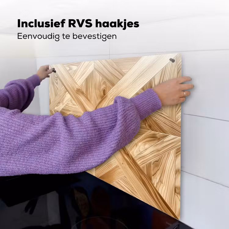 Verschillende Houtnerven in Visgraatpatroon Inductie beschemer met haakjes middel -ky-ophangen-nl