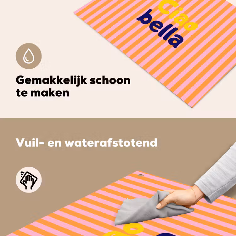Verticaal - Strepen - Oranje - Ciao bella Inductie beschemer met haakjes klein -ky-schoon-nl