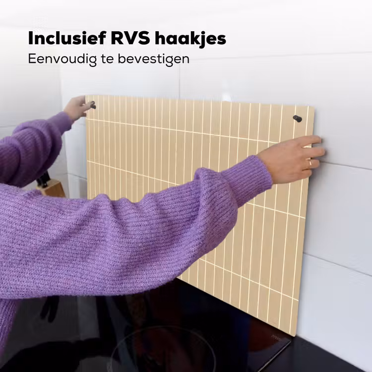 Verticaal - Wandtegel - Zand - Beige Inductie beschemer met haakjes klein 777 -ky-ophangen-nl