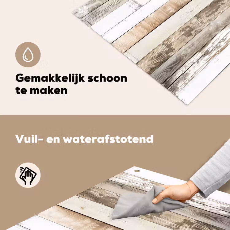 Verweerd Houten Planken Inductie beschemer met haakjes middel -ky-schoon-nl
