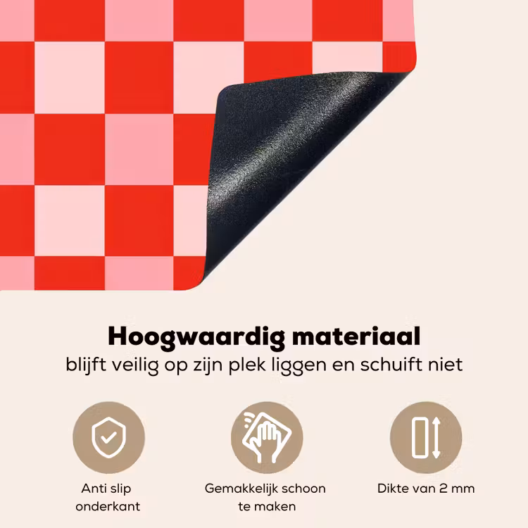 Vierkant - Klassiek - Rood Inductie beschemer met haakjes klein 777 -ky-onderkant-nl