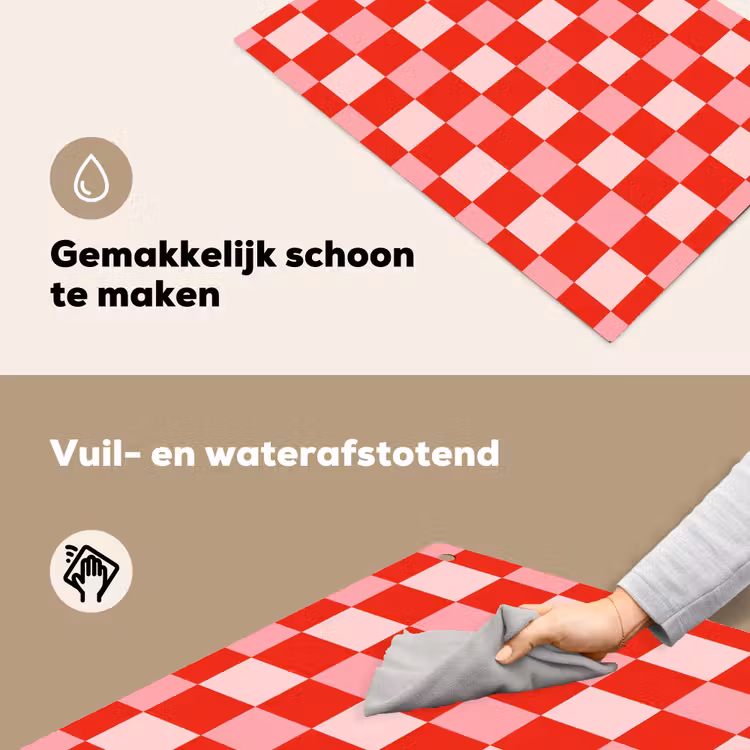 Vierkant - Klassiek - Rood Inductie beschemer met haakjes klein 777 -ky-schoon-nl