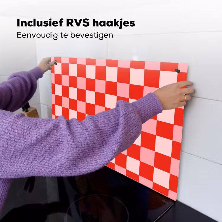 Vierkant - Klassiek - Rood Inductie beschemer met haakjes klein 777 -ky-ophangen-nl