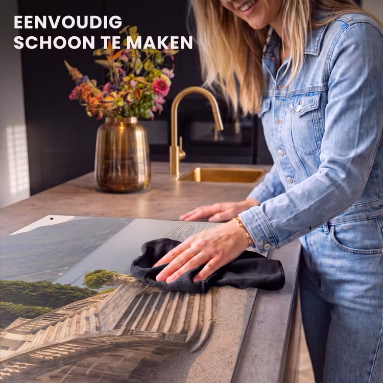 Inductiebeschermer & spatscherm (2in1) - Villa - water -trappen - Villa - water -trappen Inductie beschemer met haakjes klein