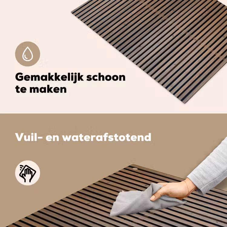 Vintage - Hout - Design - Structuur Inductie beschemer met haakjes klein -ky-schoon-nl