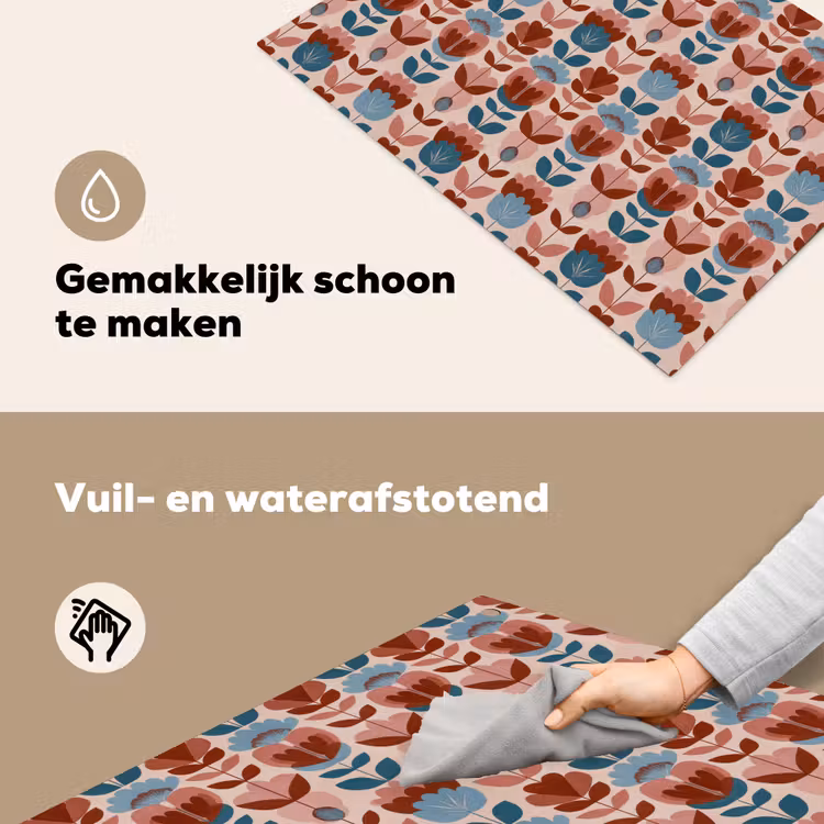 Vintage - Motief - Kleurrijk Inductie beschemer met haakjes klein 777 -ky-schoon-nl