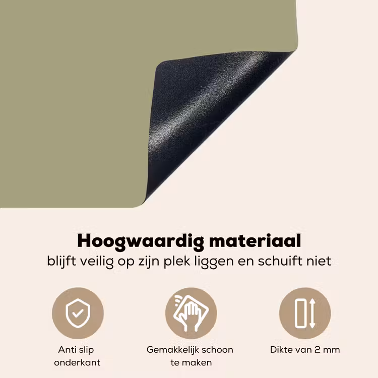 Vintage - Sage - Groen Inductie beschemer met haakjes klein 777 -ky-onderkant-nl