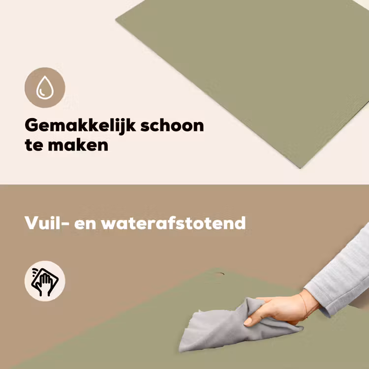 Vintage - Sage - Groen Inductie beschemer met haakjes klein 777 -ky-schoon-nl