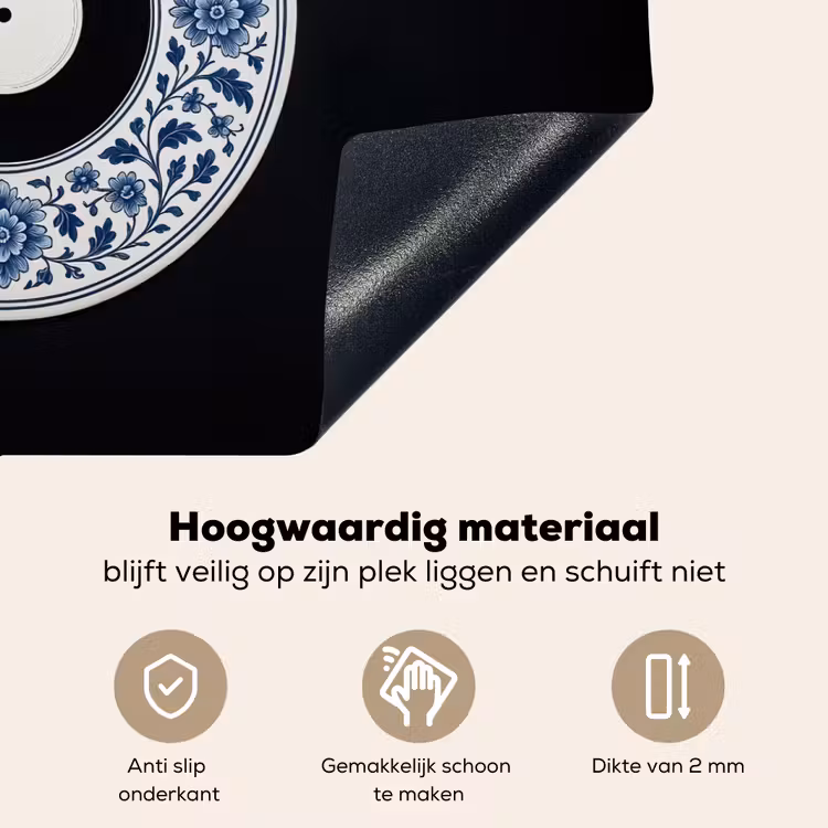 Vinyl - LP - Delfts Blauw - Muziek Inductie beschemer met haakjes klein -ky-onderkant-nl