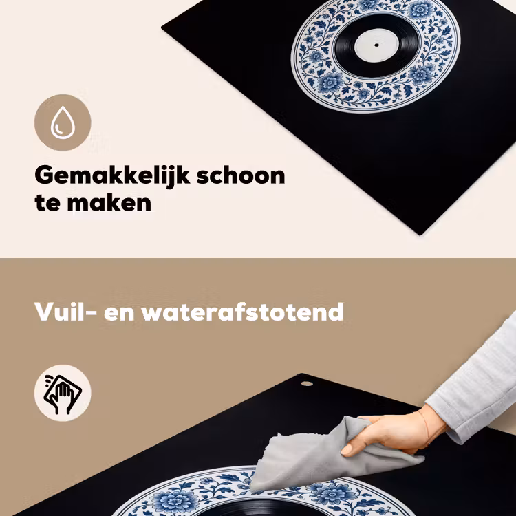 Vinyl - LP - Delfts Blauw - Muziek Inductie beschemer met haakjes klein -ky-schoon-nl