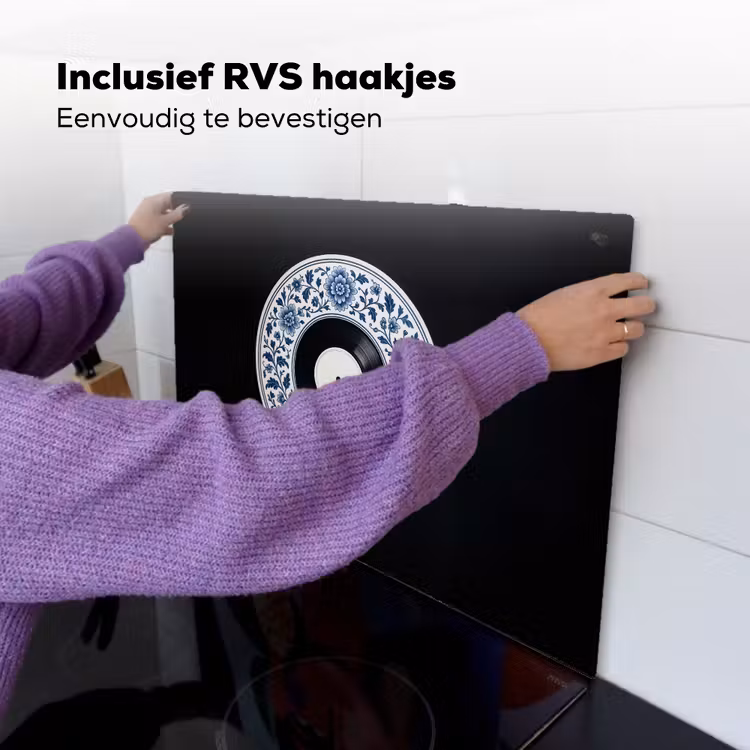 Vinyl - LP - Delfts Blauw - Muziek Inductie beschemer met haakjes klein -ky-ophangen-nl
