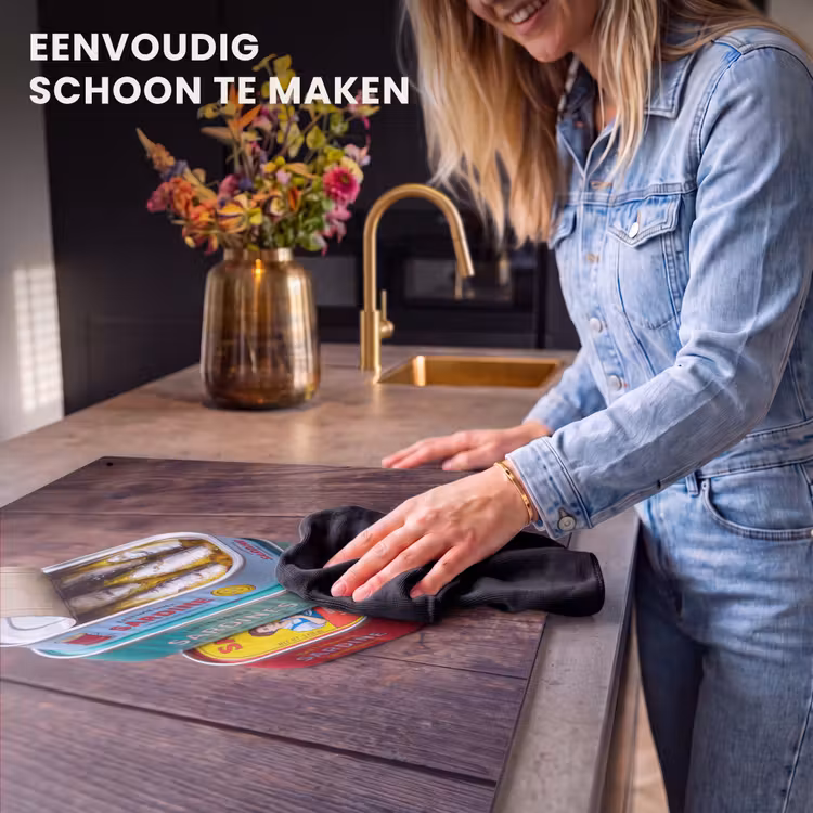 Inductiebeschermer & spatscherm (2in1) - Vis - Blikjes - Keuken - Vis - Blikjes - Keuken Inductie beschemer met haakjes klein