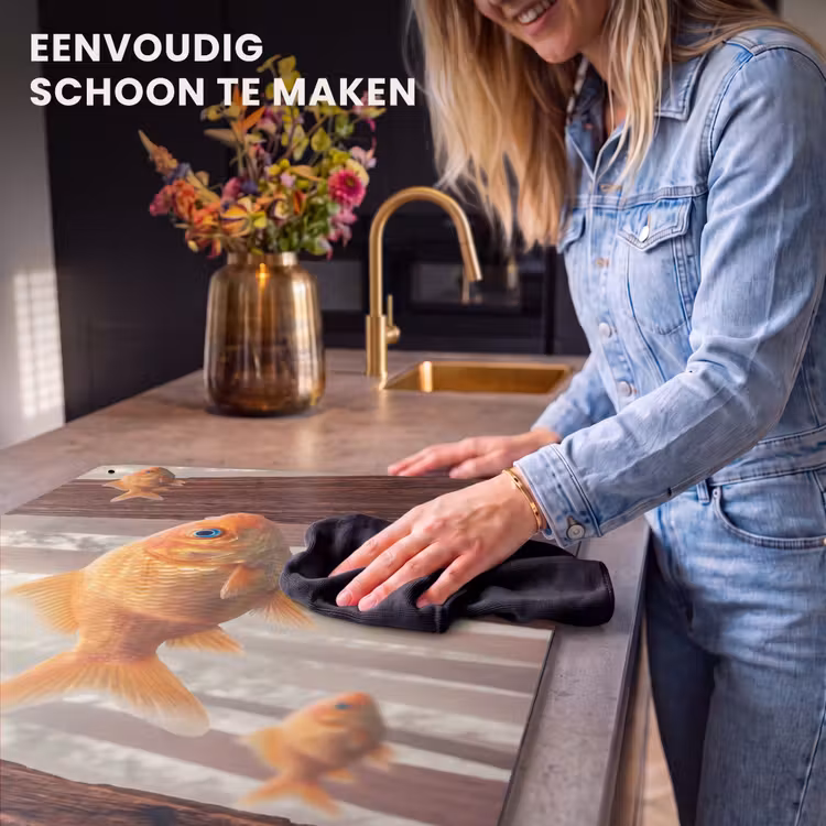 Inductiebeschermer & spatscherm (2in1) - Vis - Bos - Fantasie - Vis - Bos - Fantasie Inductie beschemer met haakjes klein