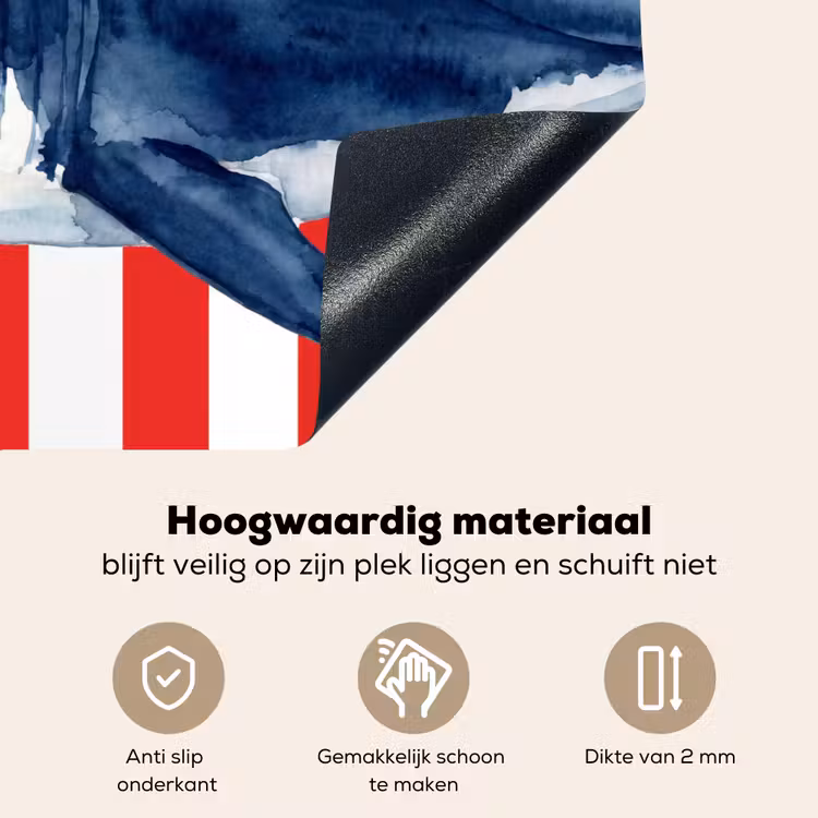 Vis - Haai - Zee - Illustratie - Blauw Inductie beschemer met haakjes klein -ky-onderkant-nl