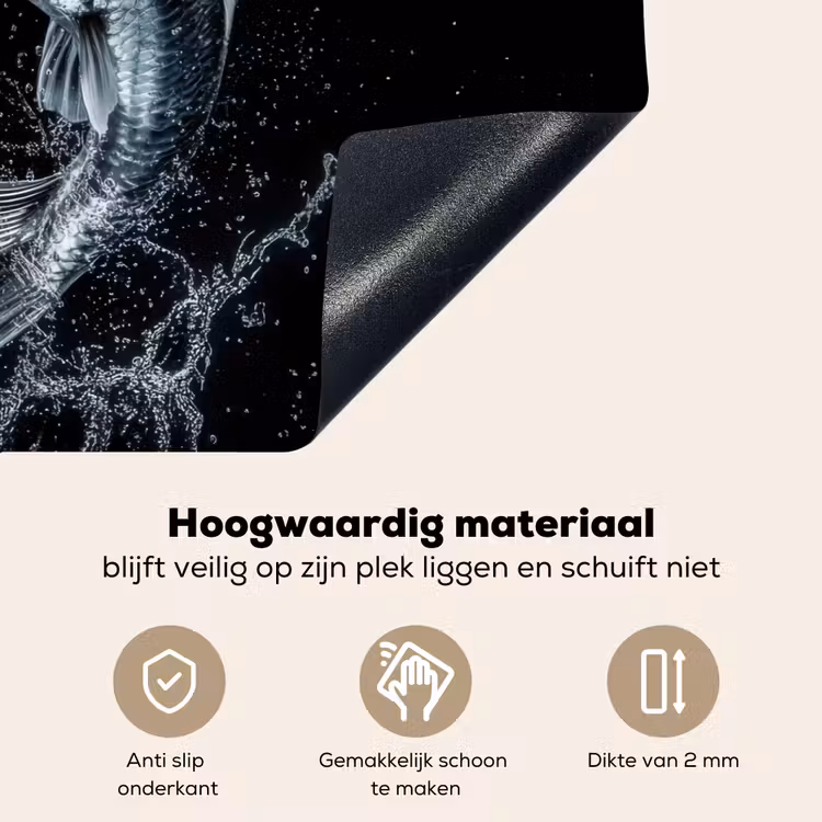 Vis - Koi - Zwart - Water Inductie beschemer met haakjes klein -ky-onderkant-nl