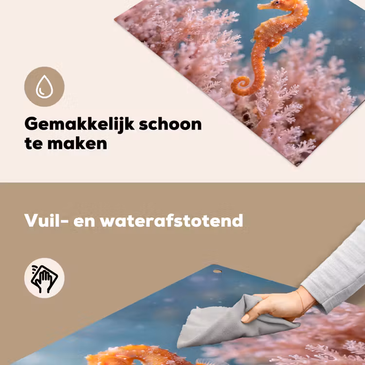 Vis - Koraal - Oceaan - Macro - Oranje Inductie beschemer met haakjes klein -ky-schoon-nl