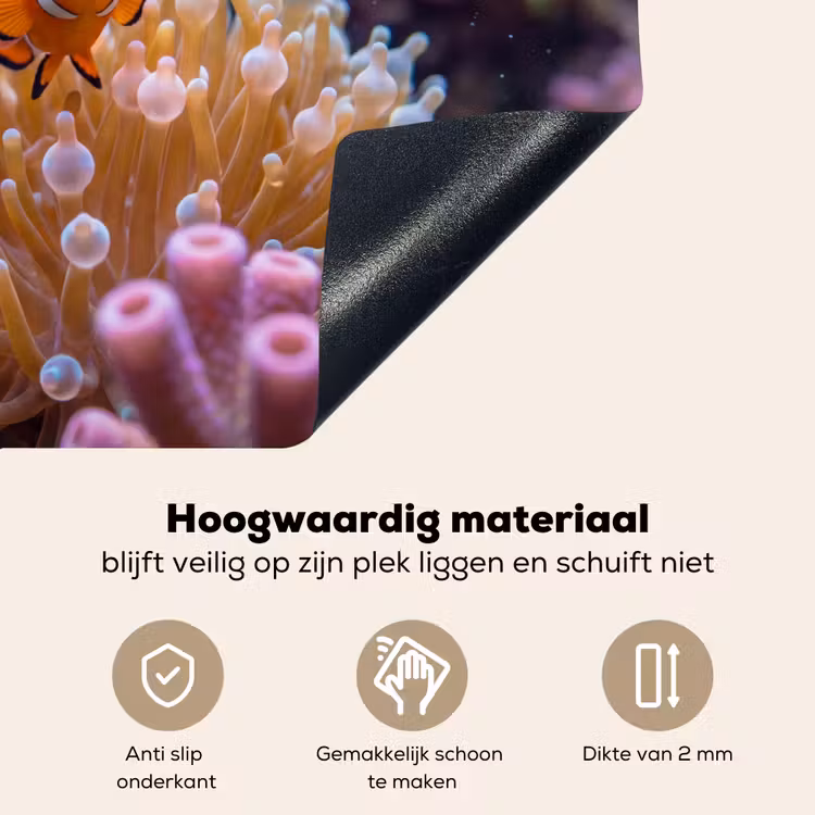 Vis - Koraal - Onderwater - Oranje - Dieren Inductie beschemer met haakjes klein -ky-onderkant-nl