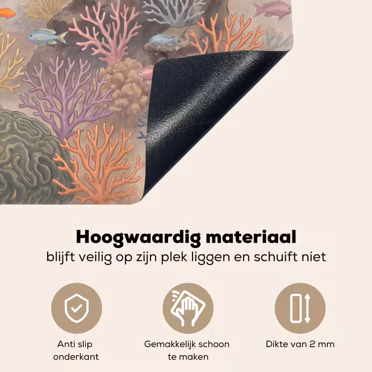 Vis - Koraalrif - Onderwaterwereld - Illustratie Inductie beschemer met haakjes klein -ky-onderkant-nl