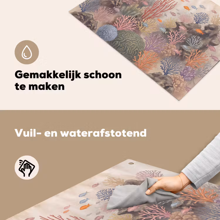 Vis - Koraalrif - Onderwaterwereld - Illustratie Inductie beschemer met haakjes klein -ky-schoon-nl