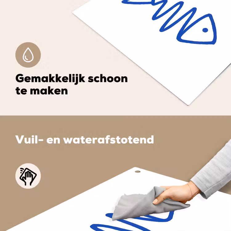 Vis - Minimalistisch - Blauw - Lijn Inductie beschemer met haakjes middel -ky-schoon-nl