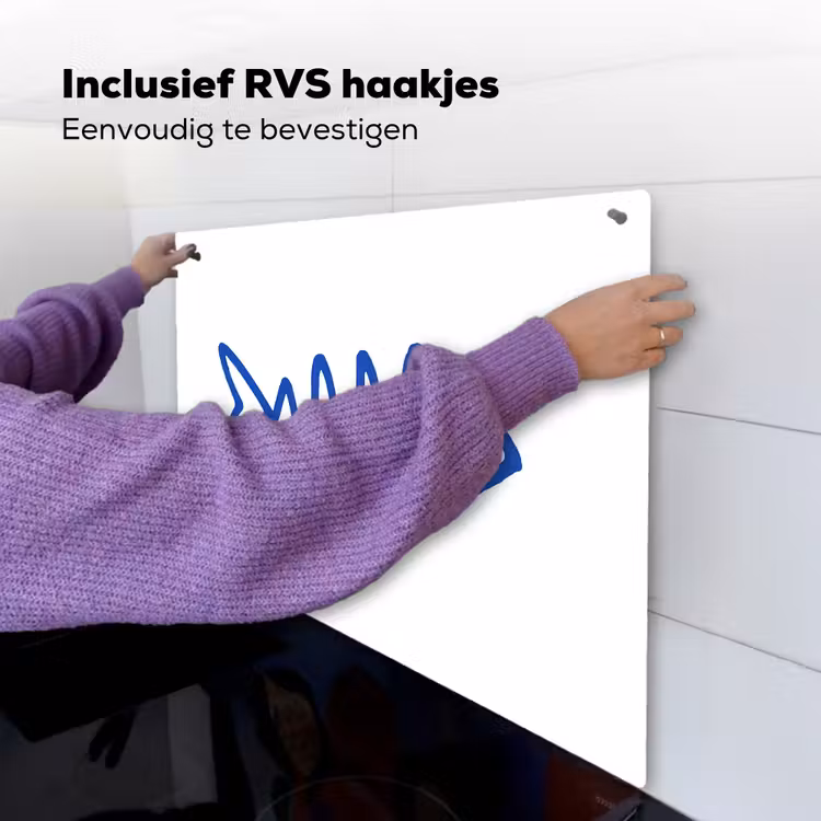 Vis - Minimalistisch - Blauw - Lijn Inductie beschemer met haakjes middel -ky-ophangen-nl