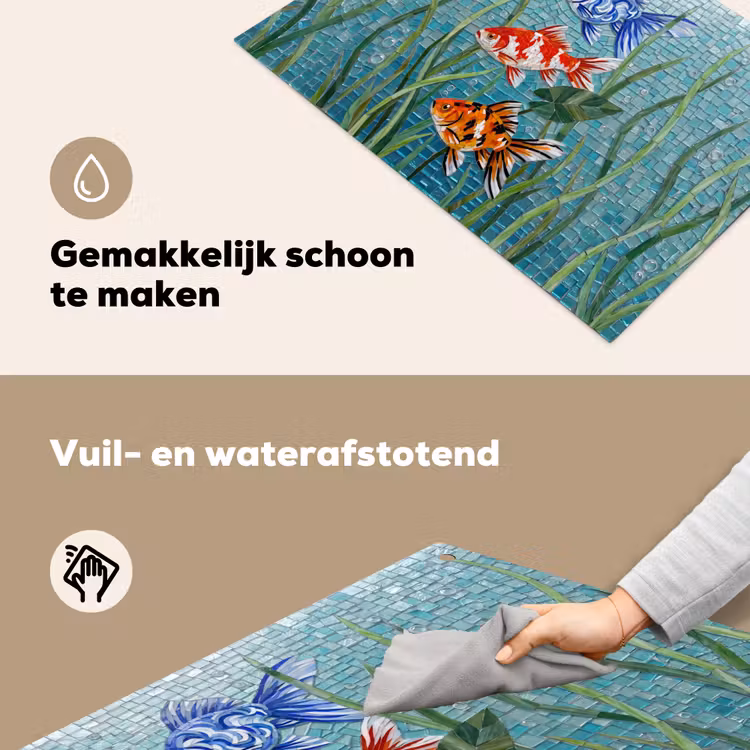 Vis - Mozaïek - Onderwater - Kleurrijk - Dieren Inductie beschemer met haakjes klein -ky-schoon-nl