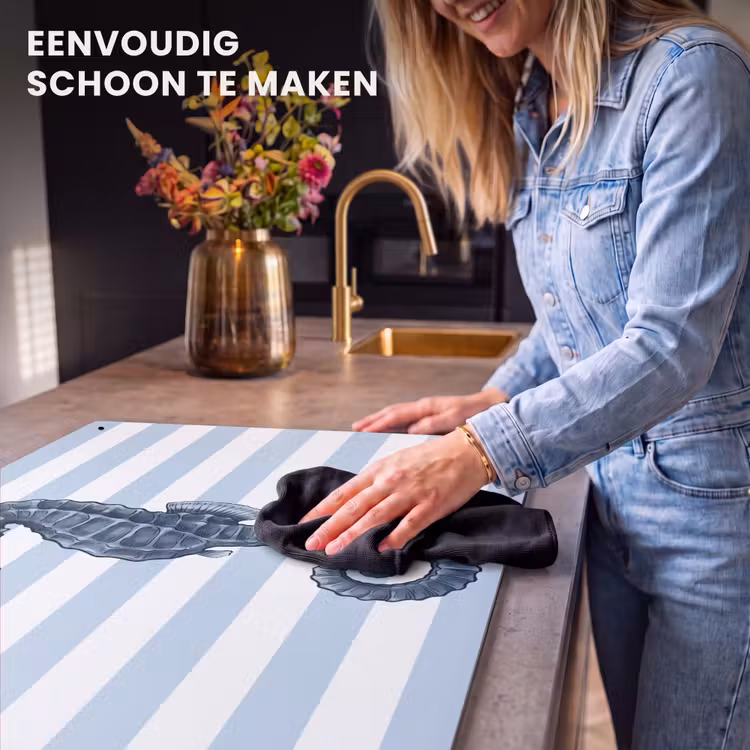 Vis - Oceaan - Illustratie - Blauw - Strepen Inductie beschemer met haakjes klein -ky-schoon-nl