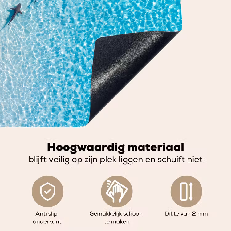 Vis - Oceaan - Strand - Turquoise - Natuur Inductie beschemer met haakjes klein -ky-onderkant-nl
