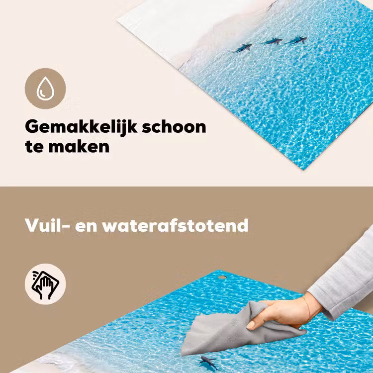 Vis - Oceaan - Strand - Turquoise - Natuur Inductie beschemer met haakjes klein -ky-schoon-nl