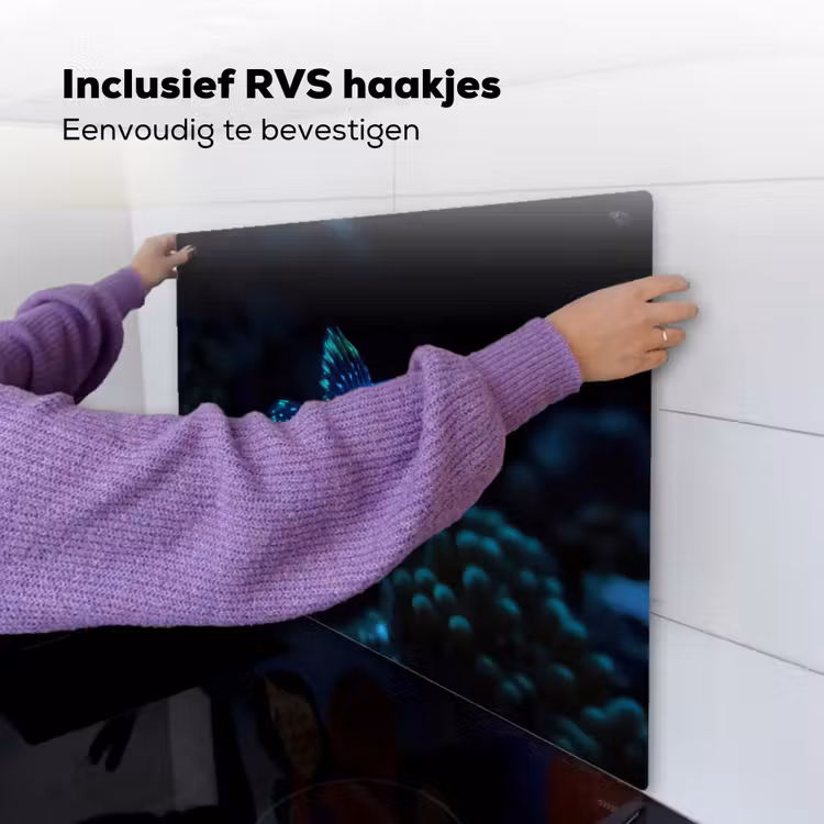 Vis - Stippen - Koraal - Blauw Inductie beschemer met haakjes middel -ky-ophangen-nl