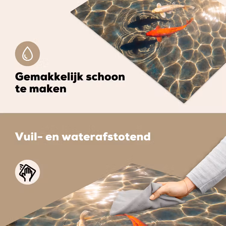 Vis - Water - Dieren - Oranje - Goud Inductie beschemer met haakjes klein -ky-schoon-nl