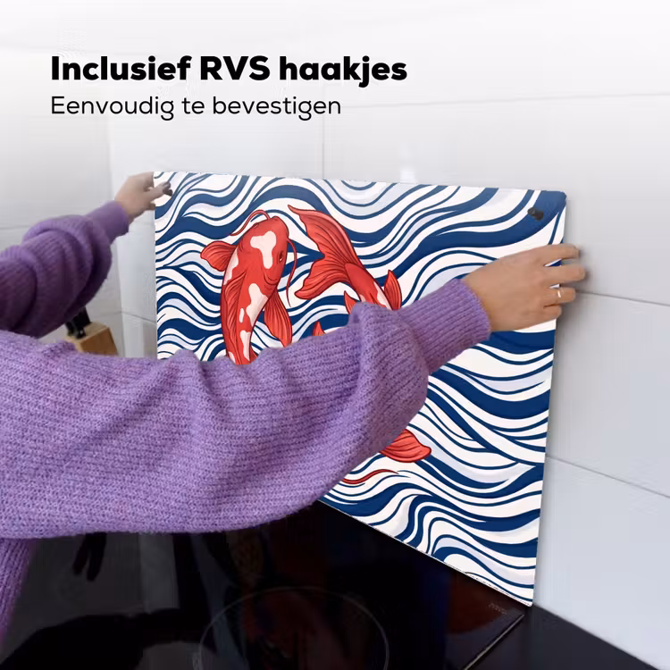 Vis - Water - Natuur - Illustratie - Rood Inductie beschemer met haakjes klein -ky-ophangen-nl