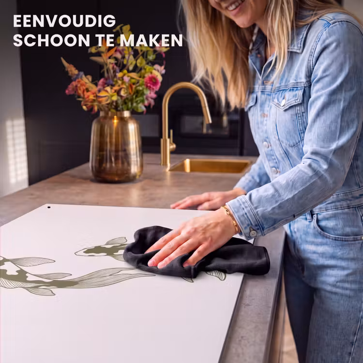 Vis - Zwemmend - Groen - Abstract - Dieren Inductie beschemer met haakjes klein -ky-schoon-nl
