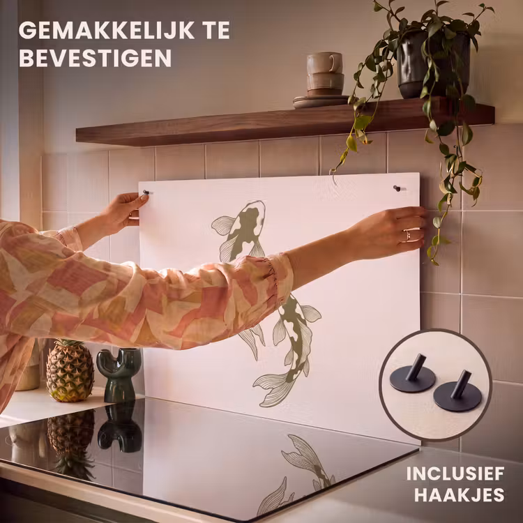 Vis - Zwemmend - Groen - Abstract - Dieren Inductie beschemer met haakjes klein -ky-ophangen-nl