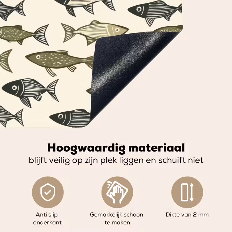 Vissen - Klassiek - Groen Inductie beschemer met haakjes klein 777 -ky-onderkant-nl